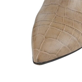 PARIS TEXAS | Dark Beige Croc-Embossed Boots