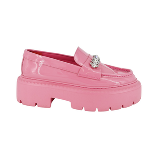 JIMMY CHOO | Bryer Candy Pink Patent Embellished Loafers