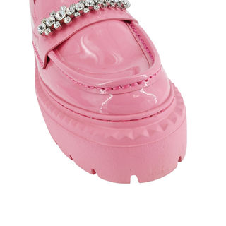 JIMMY CHOO | Bryer Candy Pink Patent Embellished Loafers