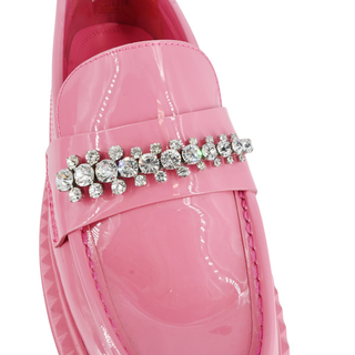 JIMMY CHOO | Bryer Candy Pink Patent Embellished Loafers