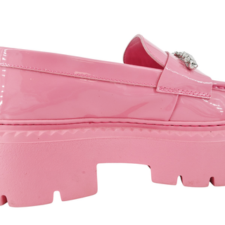 JIMMY CHOO | Bryer Candy Pink Patent Embellished Loafers