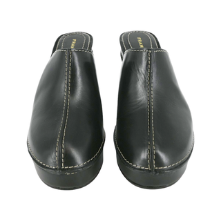 FRAME | Elio Black Leather Clogs