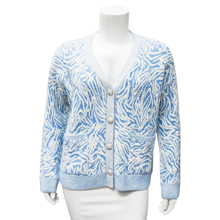 RAMY BROOK | Jelena Blue Animal Knit Cardigan