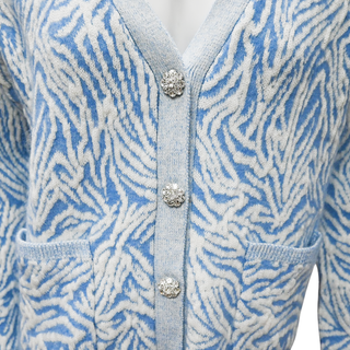 RAMY BROOK | Jelena Blue Animal Knit Cardigan