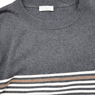 BRUNELLO CUCINELLI | Monili Striped Wool-Blend Knit Sweater