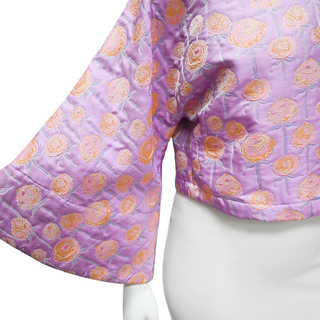 LA VIE STYLE HOUSE | Lilac Floral Brocade Cropped Jacket