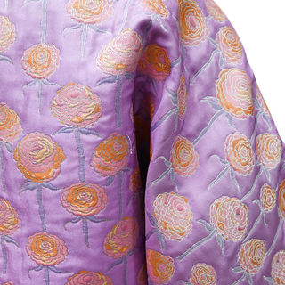 LA VIE STYLE HOUSE | Lilac Floral Brocade Cropped Jacket