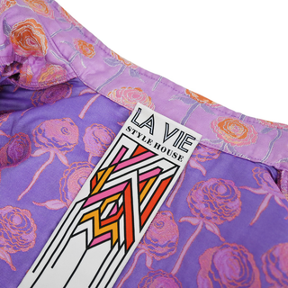 LA VIE STYLE HOUSE | Lilac Floral Brocade Cropped Jacket