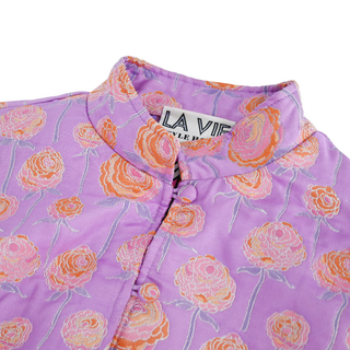 LA VIE STYLE HOUSE | Lilac Floral Brocade Cropped Jacket