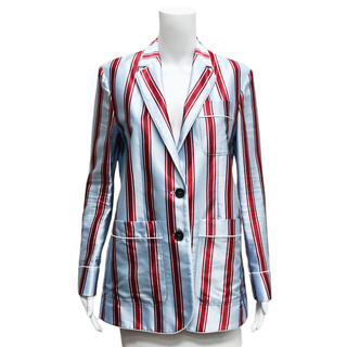 BURBERRY | Red Striped Satin Blazer