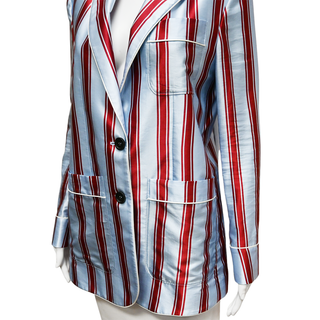 BURBERRY | Red Striped Satin Blazer