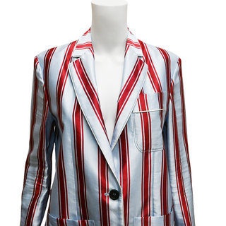 BURBERRY | Red Striped Satin Blazer