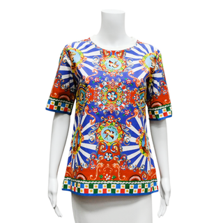 DOLCE & GABBANA | Multicolored Carretto Knight Print T-Shirt