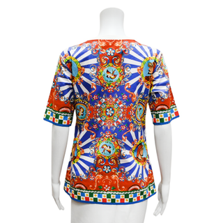 DOLCE & GABBANA | Multicolored Carretto Knight Print T-Shirt