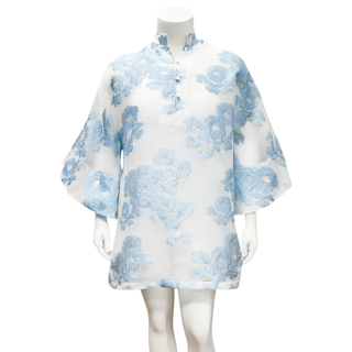 LA VIE STYLE HOUSE | Floral Jacquard Organza Mini Kaftan