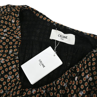 CELINE | Geometric Print Georgette Maxi Dress