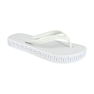 VERSACE | White Medusa Thong Sandals