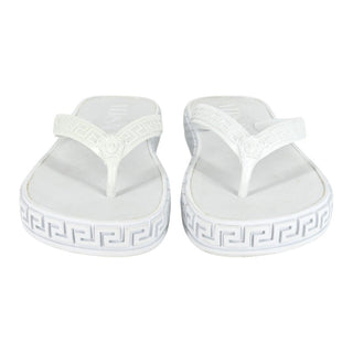 VERSACE | White Medusa Thong Sandals