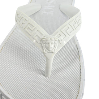 VERSACE | White Medusa Thong Sandals