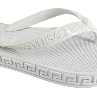 VERSACE | White Medusa Thong Sandals