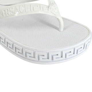 VERSACE | White Medusa Thong Sandals