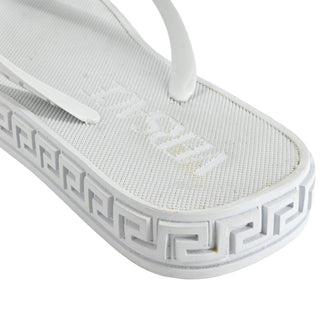 VERSACE | White Medusa Thong Sandals