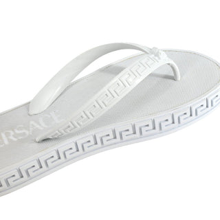 VERSACE | White Medusa Thong Sandals