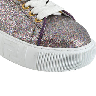 VERSACE | Purple Glitter Sneakers