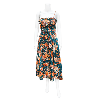 ULLA JOHNSON | Tropical Floral Delphine Midi Dress