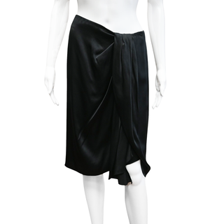 RALPH LAUREN | Satin Silk Faux Wrap Skirt