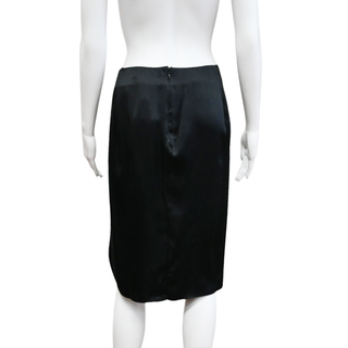 RALPH LAUREN | Satin Silk Faux Wrap Skirt