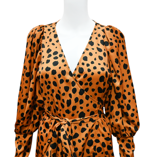 RHODE | Animal Spotted Wrap Mini Dress