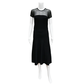 RALPH LAUREN | Black Midi Length Knit Dress
