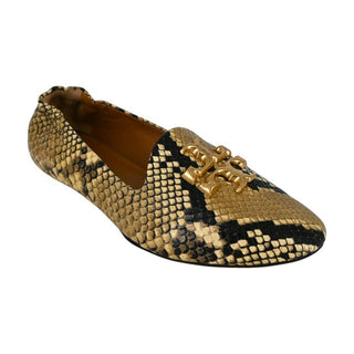 TORY BURCH | Eleanor Snake-Print Leather Medallion Loafers