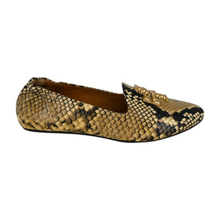 TORY BURCH | Eleanor Snake-Print Leather Medallion Loafers