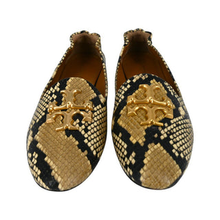 TORY BURCH | Eleanor Snake-Print Leather Medallion Loafers