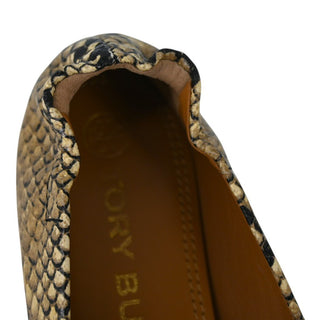 TORY BURCH | Eleanor Snake-Print Leather Medallion Loafers