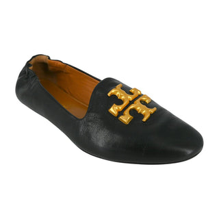 TORY BURCH | Eleanor Black Leather Medallion Loafers