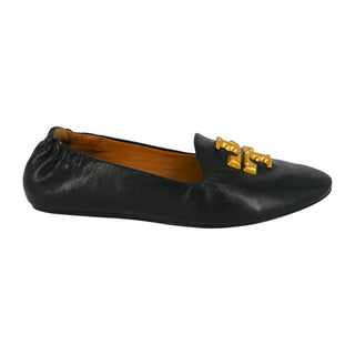 TORY BURCH | Eleanor Black Leather Medallion Loafers