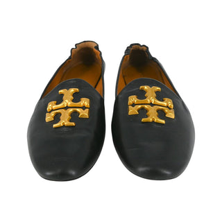 TORY BURCH | Eleanor Black Leather Medallion Loafers