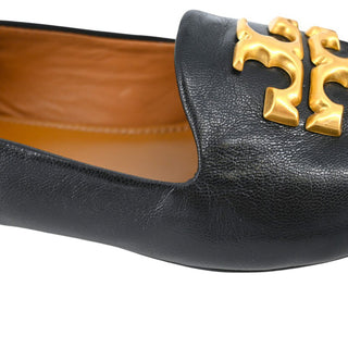 TORY BURCH | Eleanor Black Leather Medallion Loafers