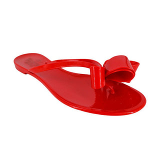 VALENTINO GARAVANI | Red Bow Jelly Thong Sandals