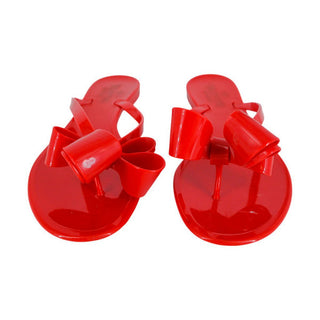 VALENTINO GARAVANI | Red Bow Jelly Thong Sandals