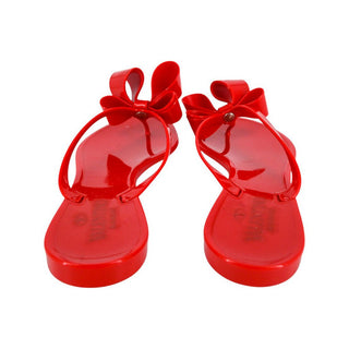 VALENTINO GARAVANI | Red Bow Jelly Thong Sandals