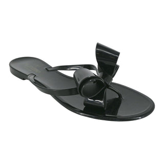 VALENTINO GARAVANI | Black Bow Jelly Thong Sandals