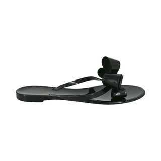 VALENTINO GARAVANI | Black Bow Jelly Thong Sandals