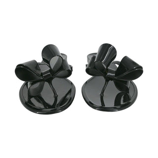 VALENTINO GARAVANI | Black Bow Jelly Thong Sandals