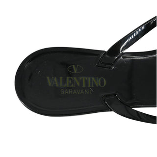 VALENTINO GARAVANI | Black Bow Jelly Thong Sandals