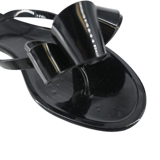 VALENTINO GARAVANI | Black Bow Jelly Thong Sandals