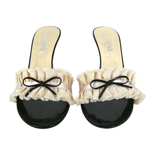 CHANEL | CC Ruffled Bow Mules